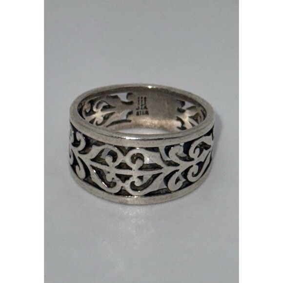 James Avery Retired Open Adorned Band Sterling Silver Ring Size 5 – 3.8g - Picture 1 of 11